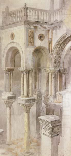 The South Side of the Basilica fo St Mark's,Venice,Seen from the Loggia of the Doge's Palace (mk46), John Ruskin,HRWS